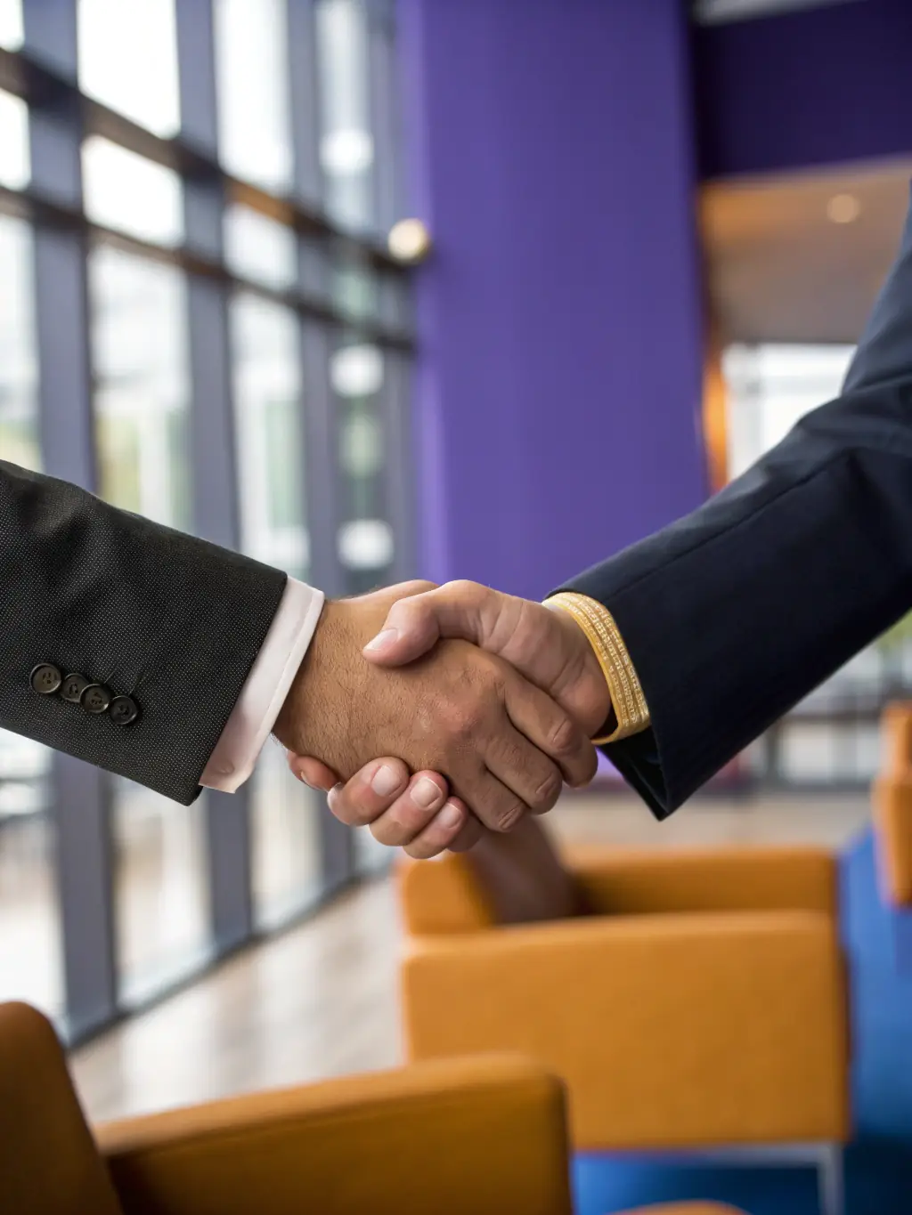 A handshake between two professionals, symbolizing CyberNova's commitment to building strong, lasting partnerships.
